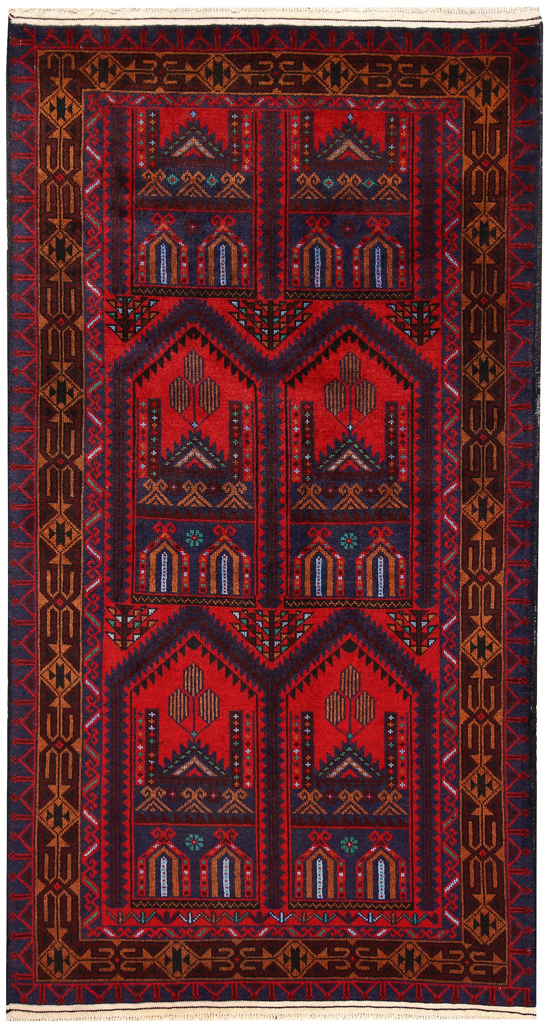 Firebrick Baluchi 3' 5 x 6' 4 - No. 64338 - ALRUG Rug Store