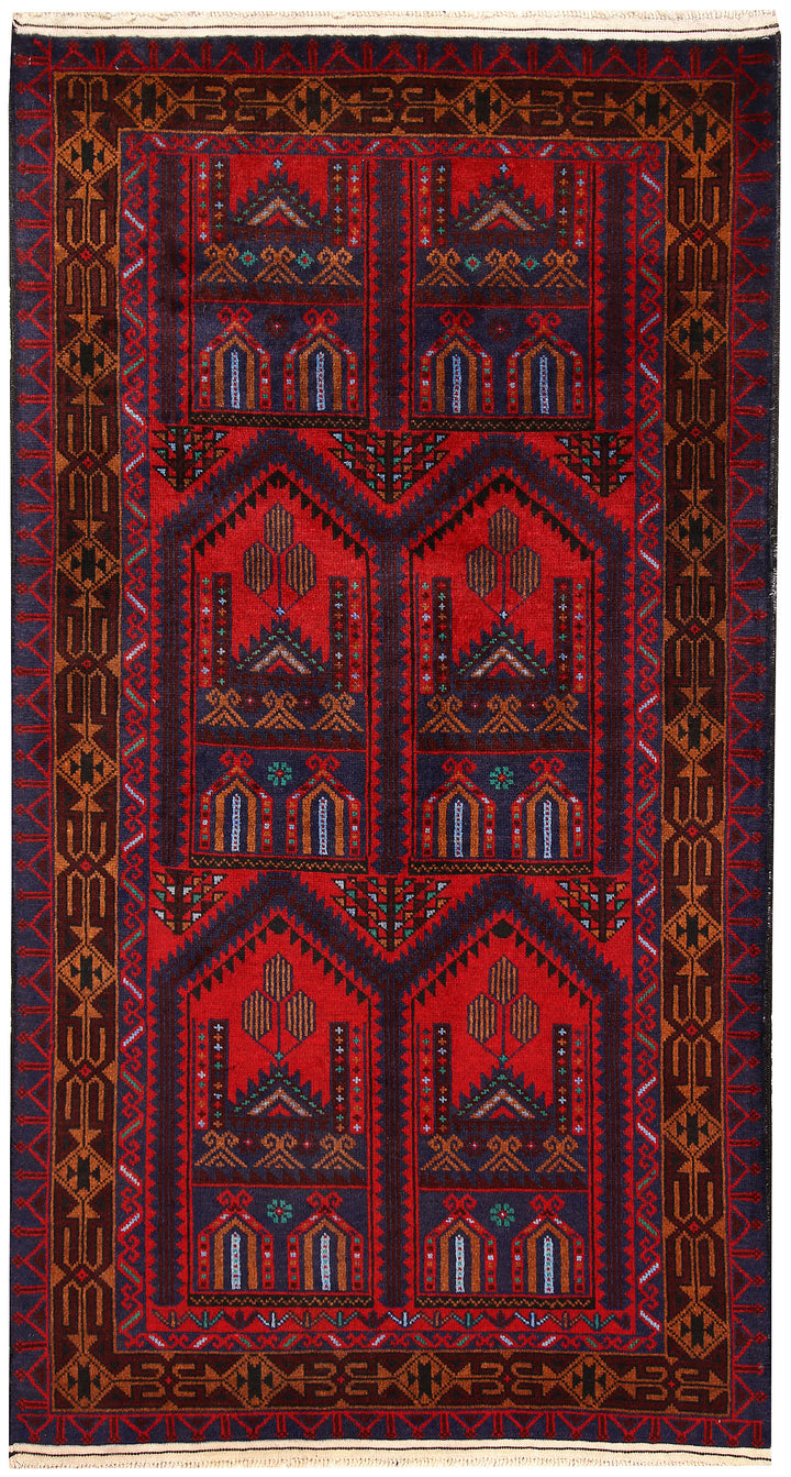 Firebrick Baluchi 3' 5 x 6' 4 - No. 64338 - ALRUG Rug Store
