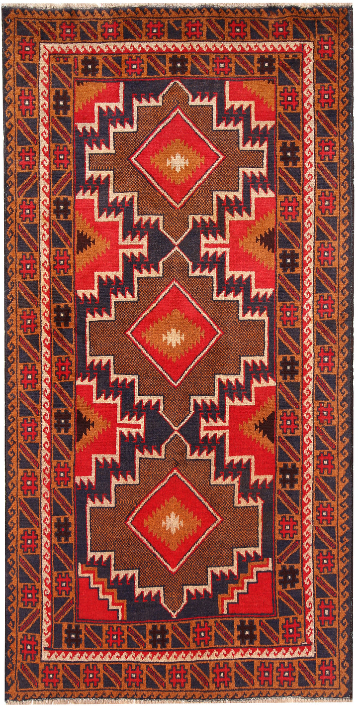 Multi Colored Baluchi 3' 3 x 6' 6 - No. 64340 - ALRUG Rug Store
