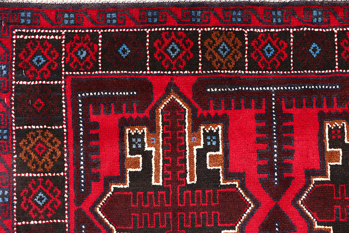Red Baluchi 3' 8 x 6' 2 - No. 64342 - ALRUG Rug Store
