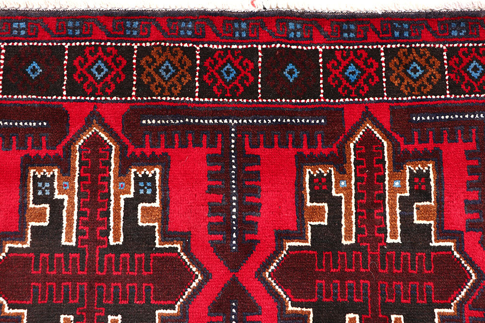 Red Baluchi 3' 8 x 6' 2 - No. 64342 - ALRUG Rug Store
