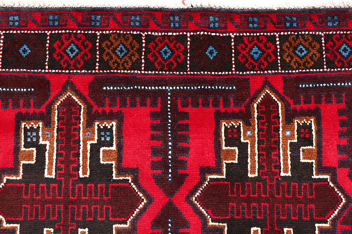 Red Baluchi 3' 8 x 6' 2 - No. 64342 - ALRUG Rug Store