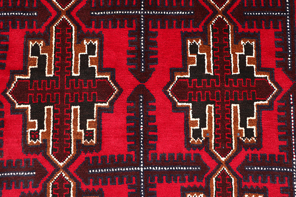 Red Baluchi 3' 8 x 6' 2 - No. 64342 - ALRUG Rug Store