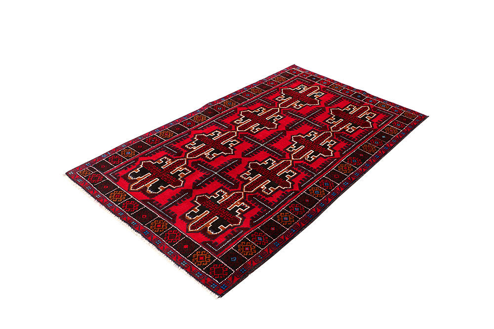 Red Baluchi 3' 8 x 6' 2 - No. 64342 - ALRUG Rug Store