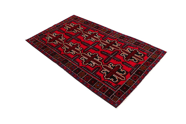 Red Baluchi 3' 8 x 6' 2 - No. 64342 - ALRUG Rug Store