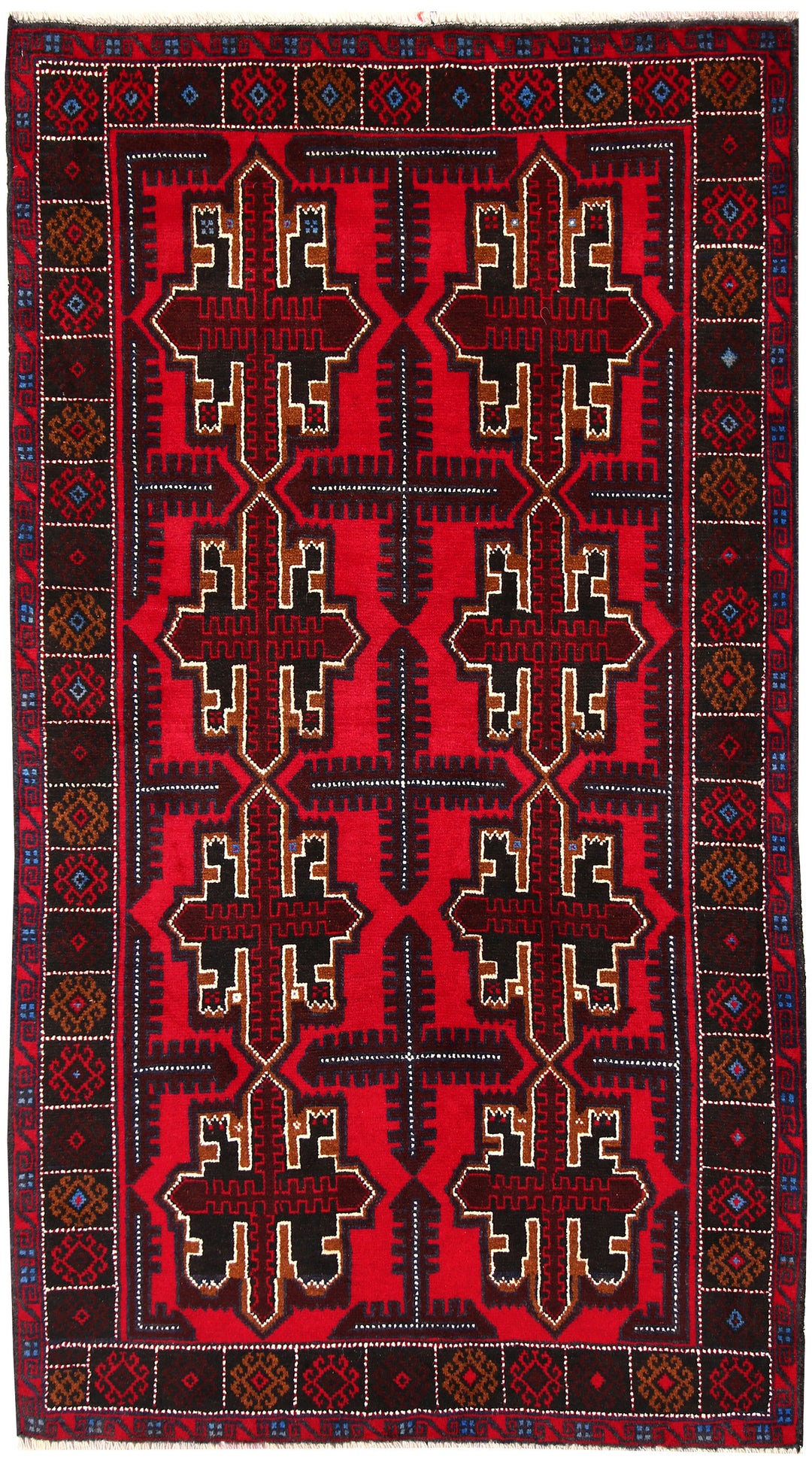 Red Baluchi 3' 8 x 6' 2 - No. 64342 - ALRUG Rug Store
