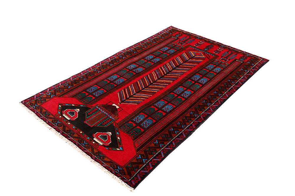 Firebrick Baluchi 3' 9 x 6' 1 - No. 64345 - ALRUG Rug Store