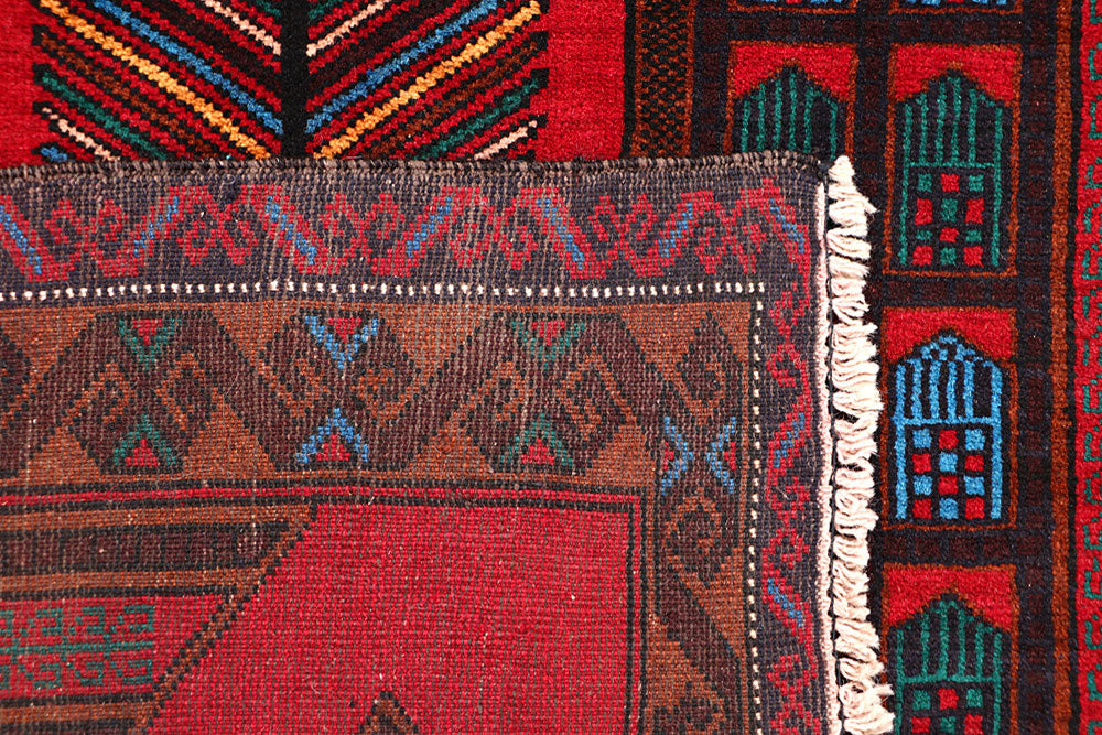 Firebrick Baluchi 3' 9 x 6' 1 - No. 64345 - ALRUG Rug Store