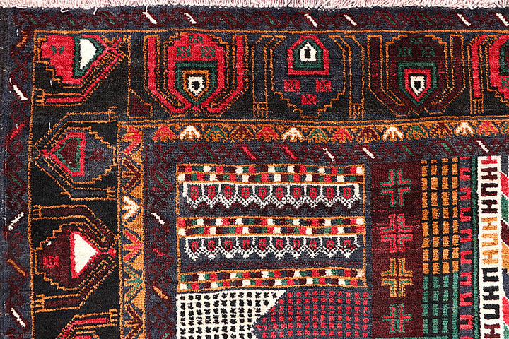 Multi Colored Baluchi 3' 9 x 5' 9 - No. 64346 - ALRUG Rug Store