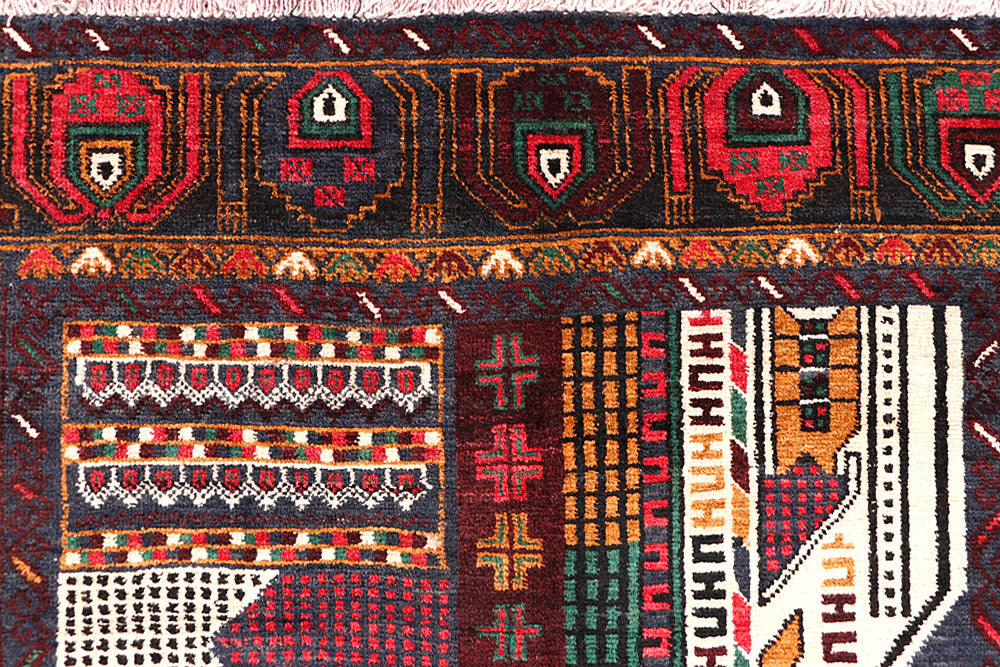 Multi Colored Baluchi 3' 9 x 5' 9 - No. 64346 - ALRUG Rug Store