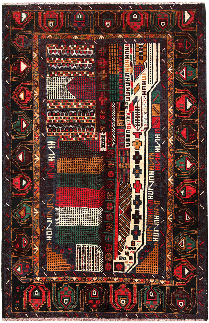 Multi Colored Baluchi 3' 9 x 5' 9 - No. 64346 - ALRUG Rug Store