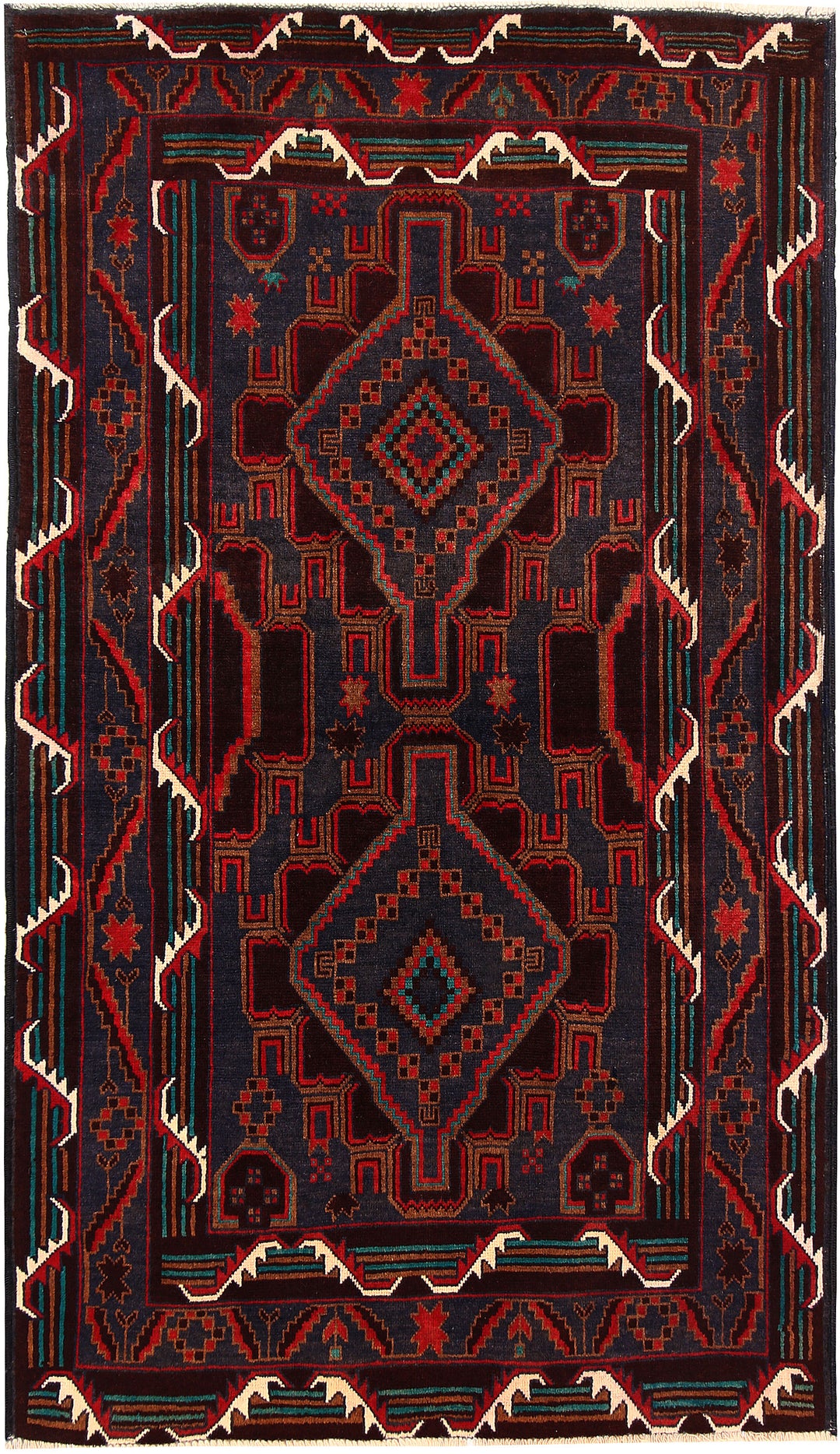 Light Slate Grey Baluchi 3' 6 x 5' 11 - No. 64347 - ALRUG Rug Store