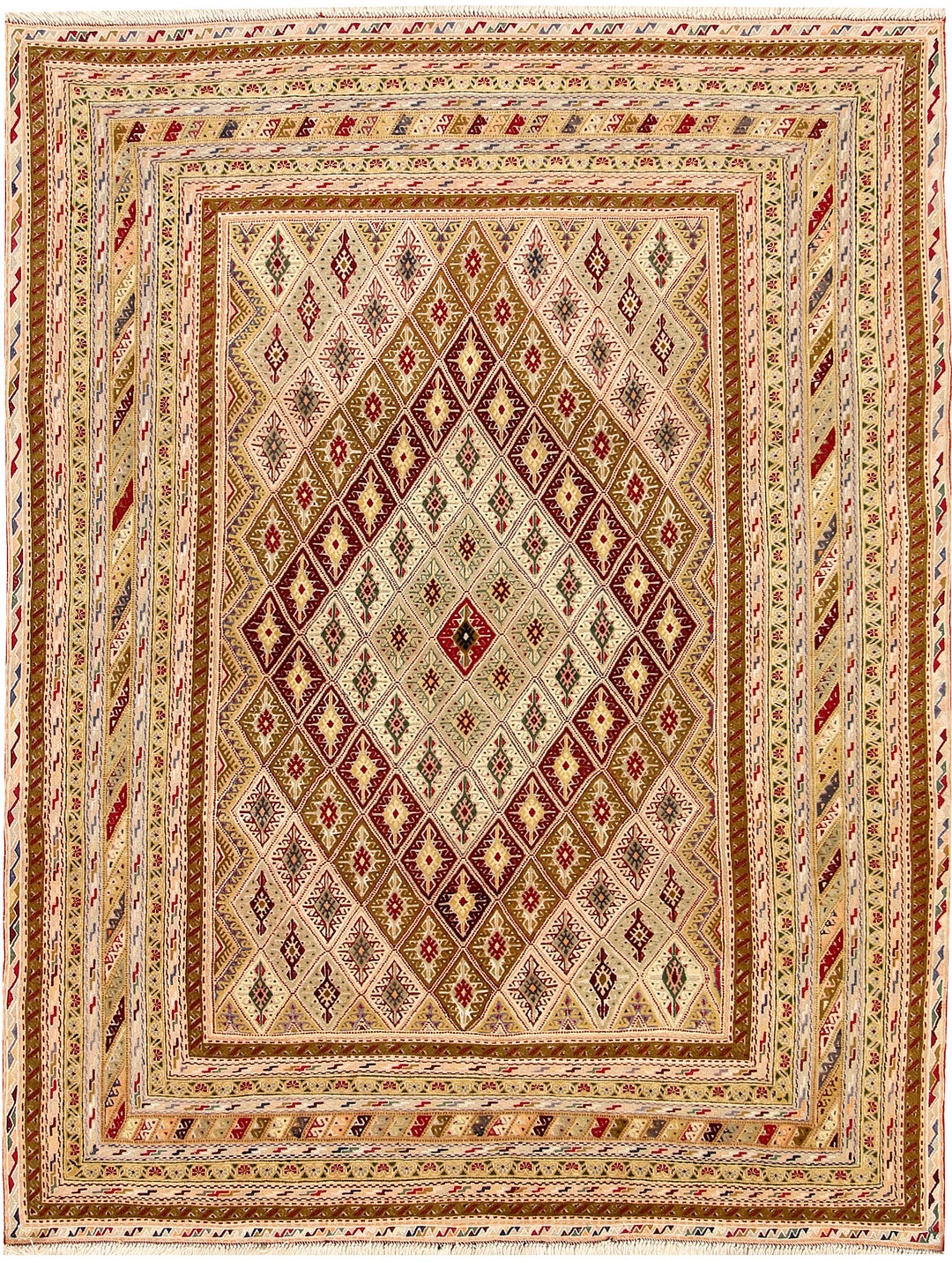 Afghan Mashwani Rug 4' 10" x 6' 4" Hand-Knotted