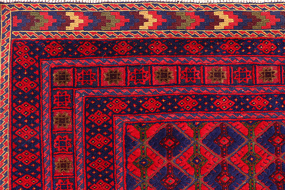 Dark Red Mashwani 4' 10 x 6' 5 - No. 64391 - ALRUG Rug Store
