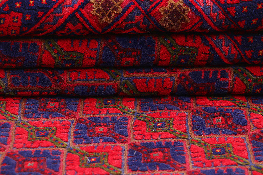 Dark Red Mashwani 4' 10 x 6' 5 - No. 64391 - ALRUG Rug Store