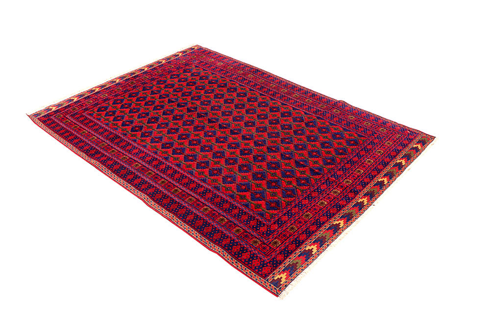 Dark Red Mashwani 4' 10 x 6' 5 - No. 64391 - ALRUG Rug Store