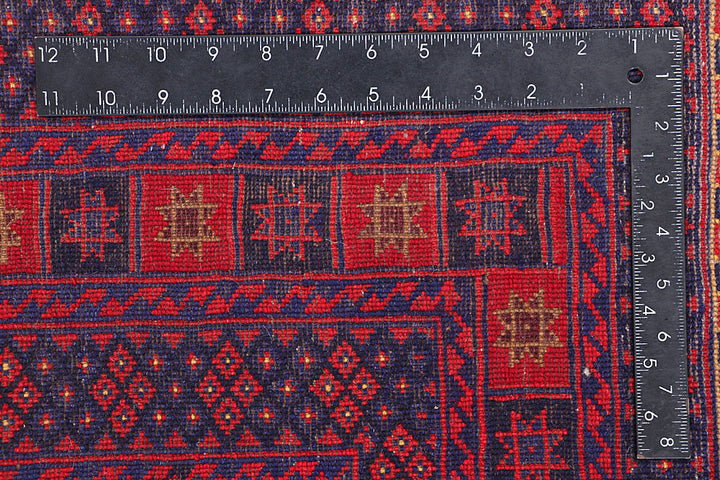 Dark Red Mashwani 4' 10 x 6' 5 - No. 64391 - ALRUG Rug Store