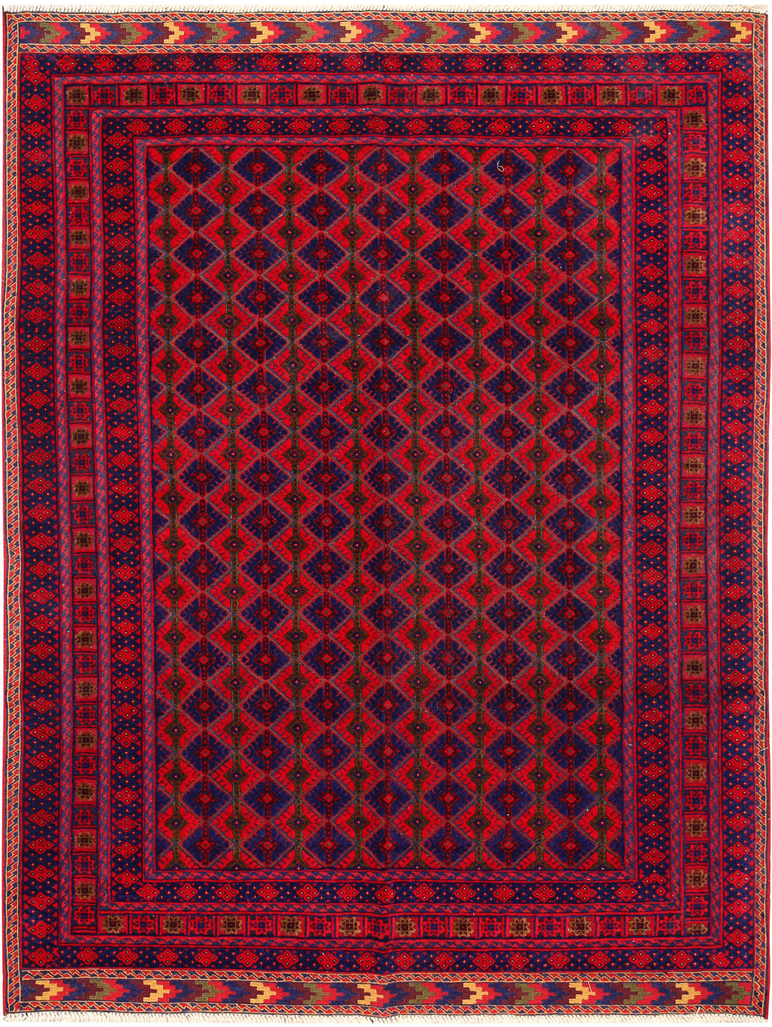 Dark Red Mashwani 4' 10 x 6' 5 - No. 64391 - ALRUG Rug Store