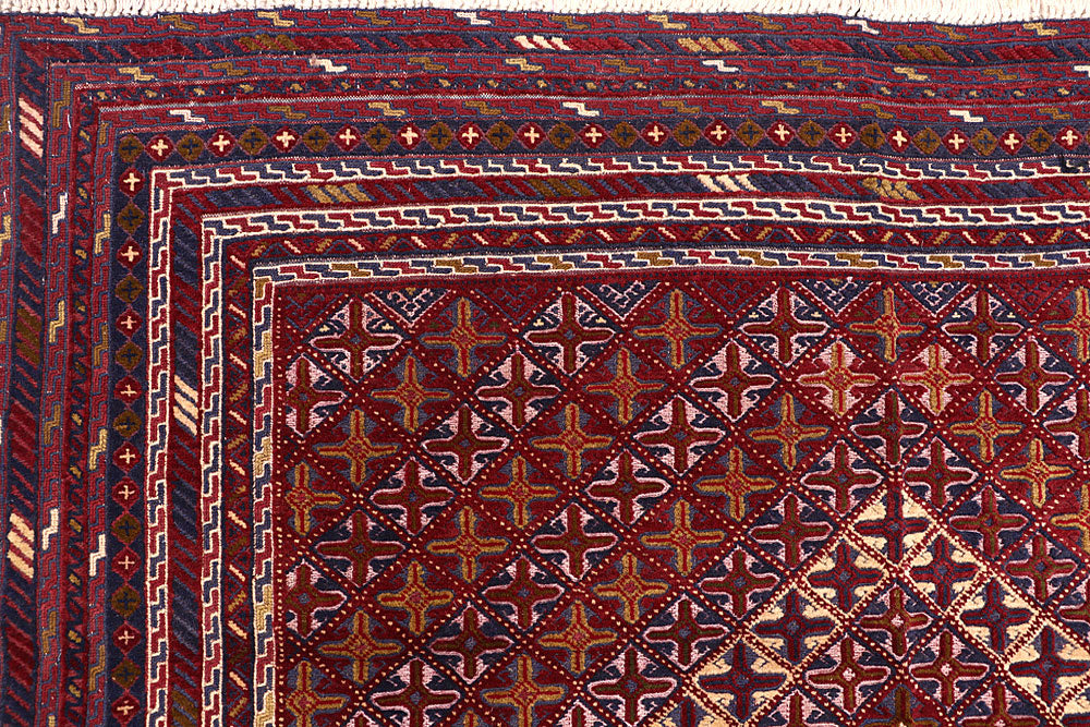 Dark Red Mashwani 5' 5 x 6' 2 - No. 64392 - ALRUG Rug Store