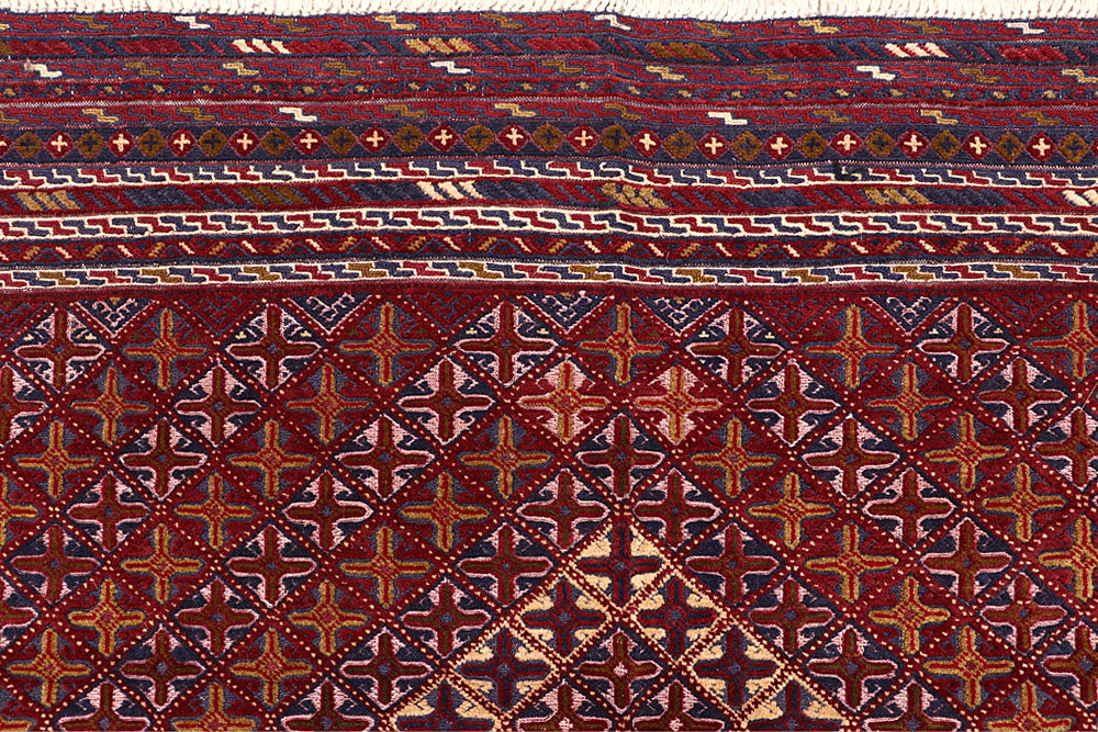 Dark Red Mashwani 5' 5 x 6' 2 - No. 64392 - ALRUG Rug Store