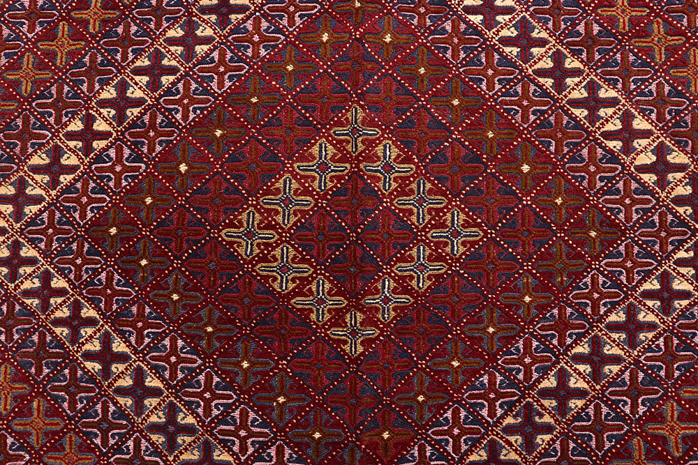 Dark Red Mashwani 5' 5 x 6' 2 - No. 64392 - ALRUG Rug Store