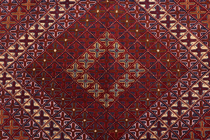 Dark Red Mashwani 5' 5 x 6' 2 - No. 64392 - ALRUG Rug Store