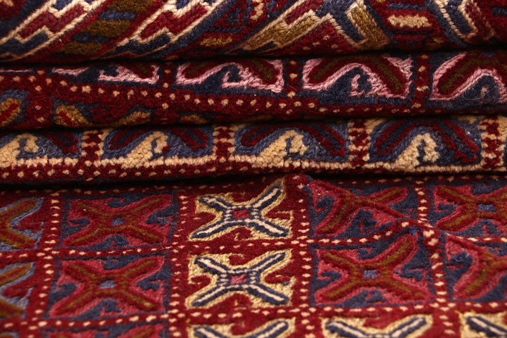 Dark Red Mashwani 5' 5 x 6' 2 - No. 64392 - ALRUG Rug Store