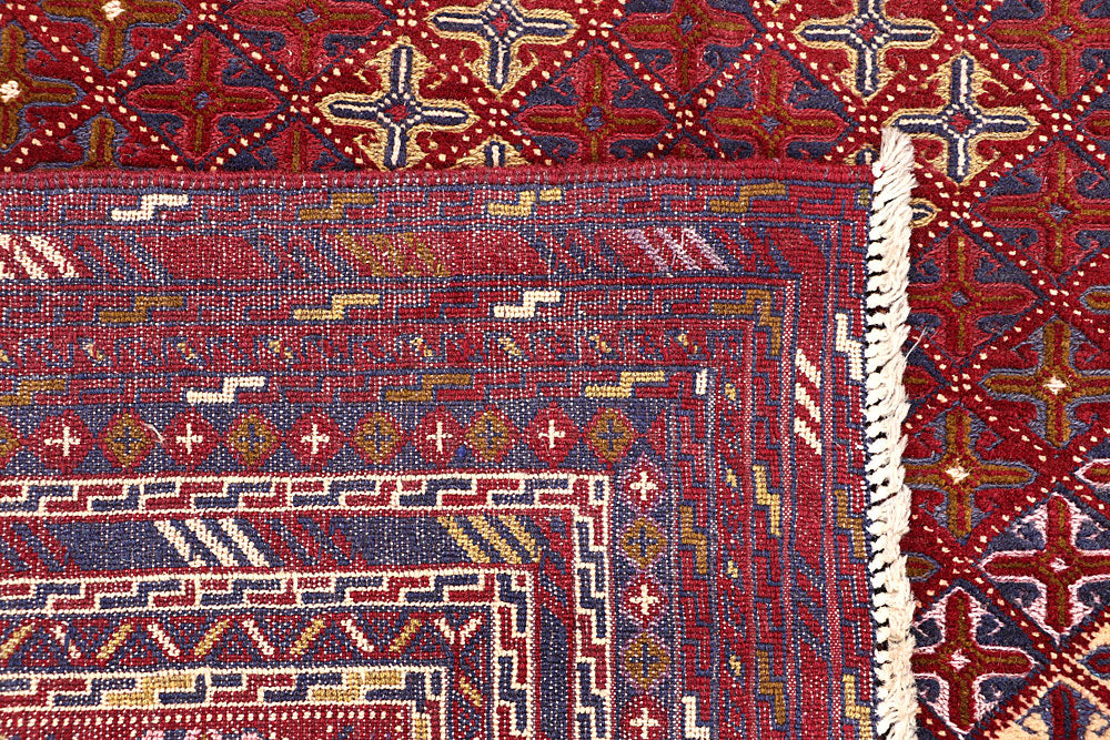 Dark Red Mashwani 5' 5 x 6' 2 - No. 64392 - ALRUG Rug Store