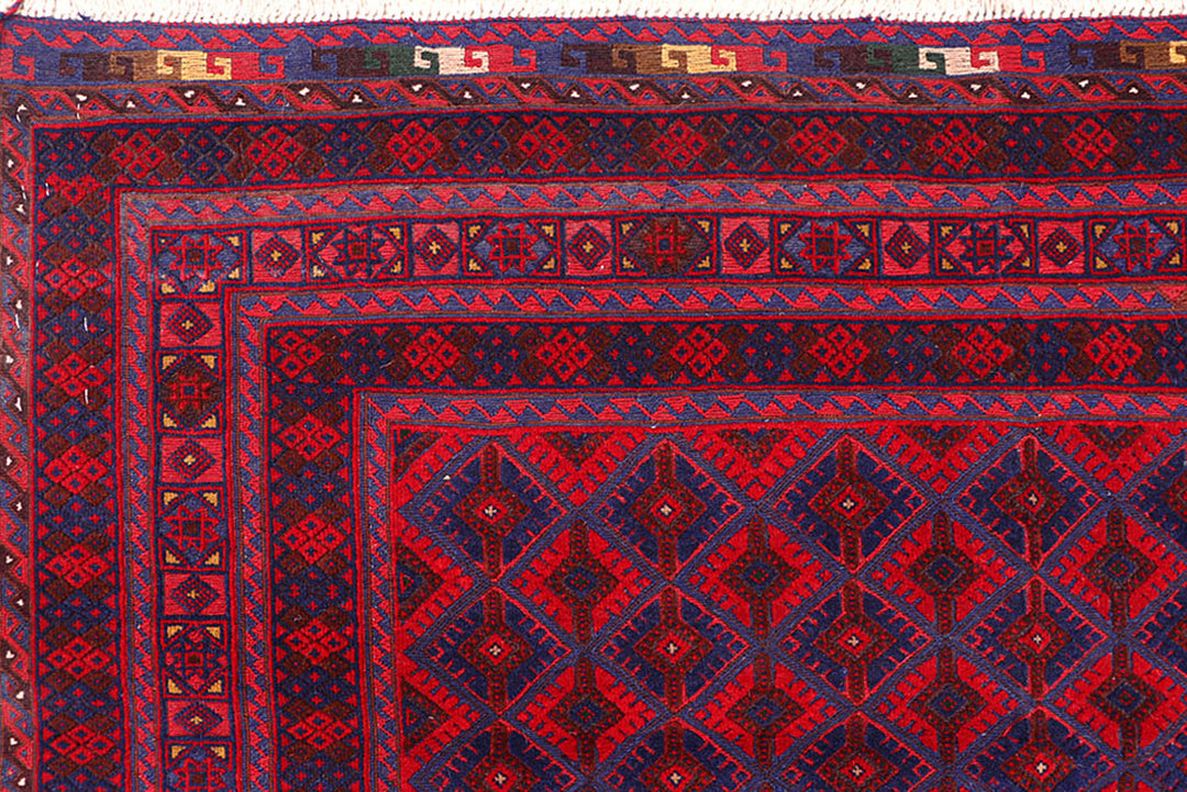 Dark Red Mashwani 4' 11 x 6' 3 - No. 64393