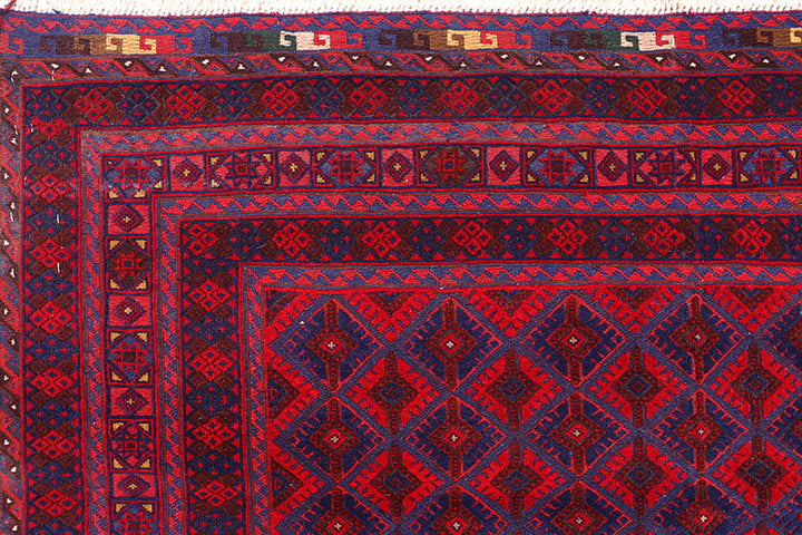 Dark Red Mashwani 4' 11 x 6' 3 - No. 64393