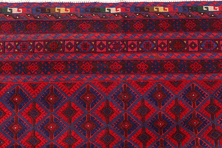 Dark Red Mashwani 4' 11 x 6' 3 - No. 64393