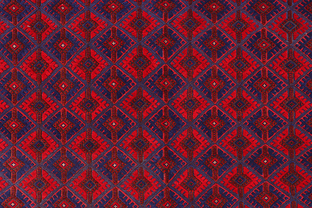 Dark Red Mashwani 4' 11 x 6' 3 - No. 64393
