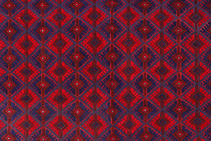 Dark Red Mashwani 4' 11 x 6' 3 - No. 64393