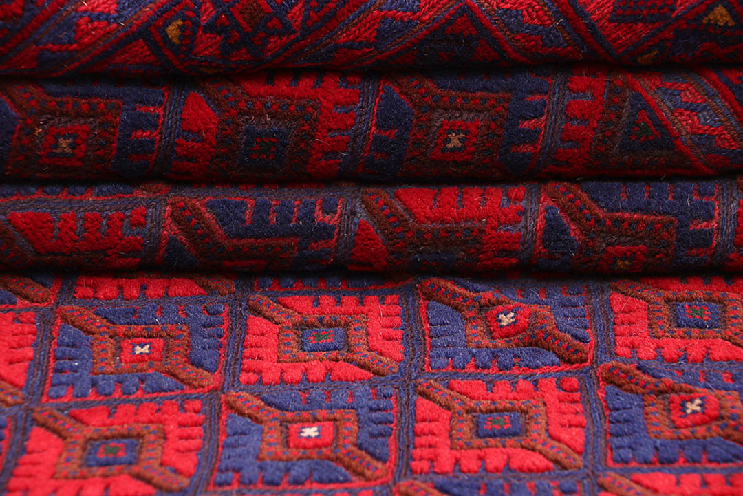 Dark Red Mashwani 4' 11 x 6' 3 - No. 64393