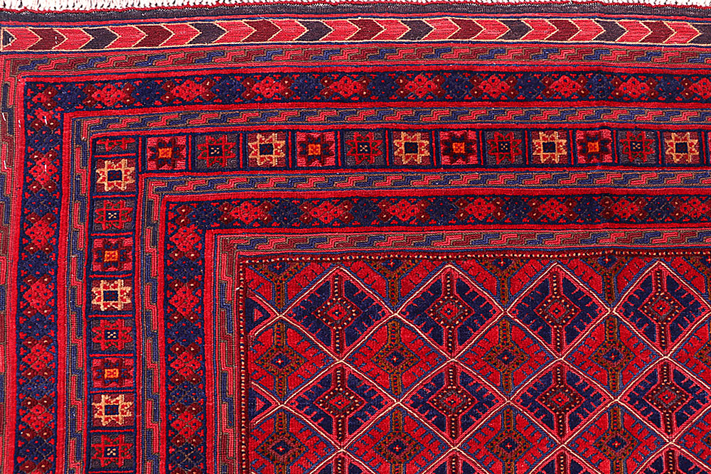 Dark Red Mashwani 5' x 6' 7 - No. 64394 - ALRUG Rug Store