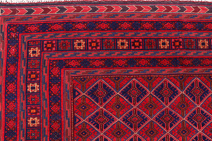 Dark Red Mashwani 5' x 6' 7 - No. 64394 - ALRUG Rug Store