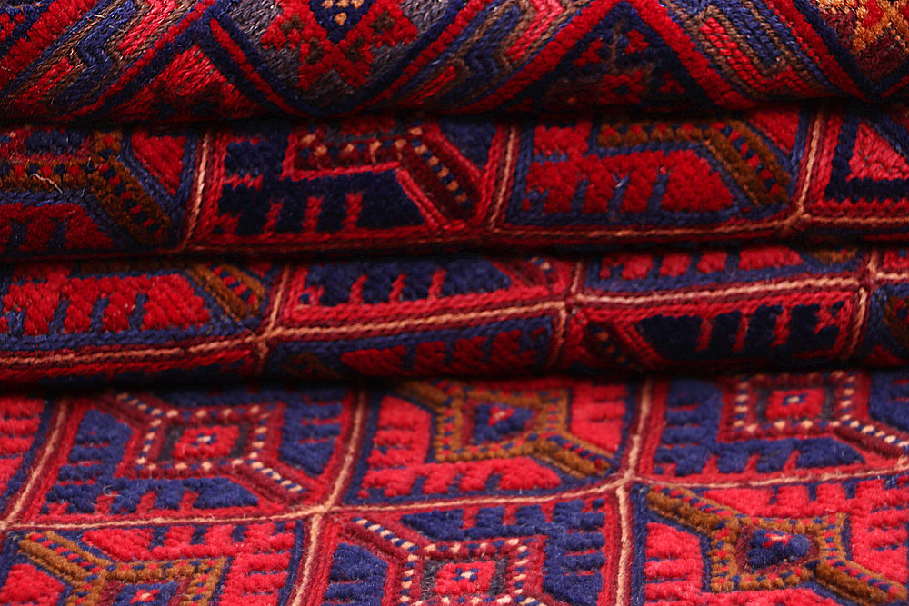 Dark Red Mashwani 5' x 6' 7 - No. 64394 - ALRUG Rug Store