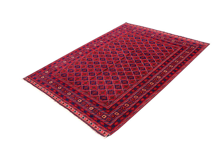 Dark Red Mashwani 5' x 6' 7 - No. 64394 - ALRUG Rug Store