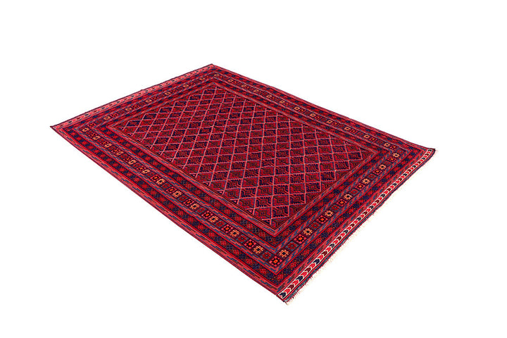 Dark Red Mashwani 5' x 6' 7 - No. 64394 - ALRUG Rug Store