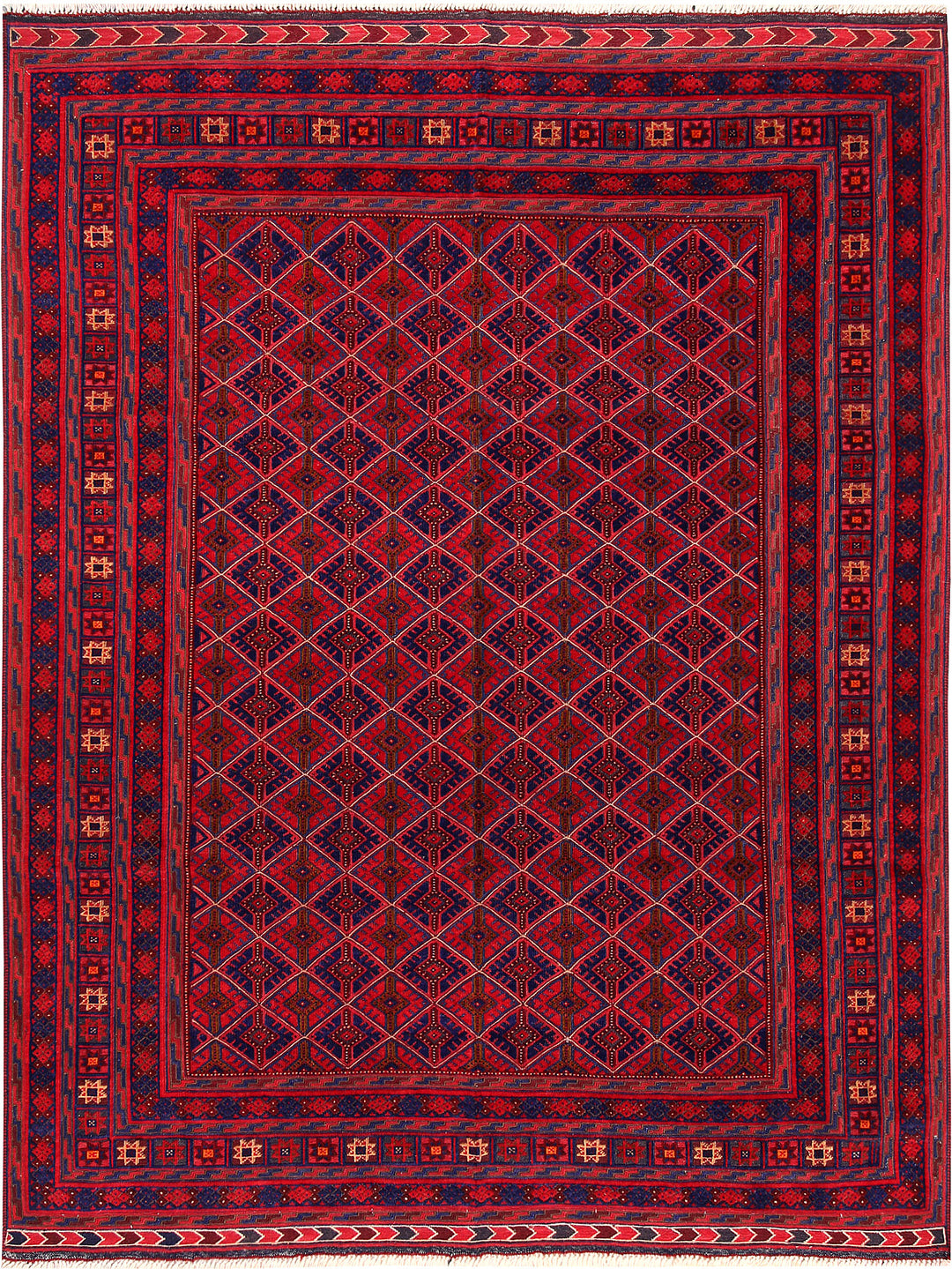 Dark Red Mashwani 5' x 6' 7 - No. 64394 - ALRUG Rug Store