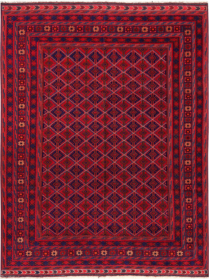 Dark Red Mashwani 5' x 6' 7 - No. 64394 - ALRUG Rug Store