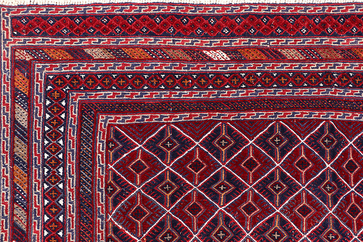 Dark Red Mashwani 5' 2 x 6' 5 - No. 64395 - ALRUG Rug Store
