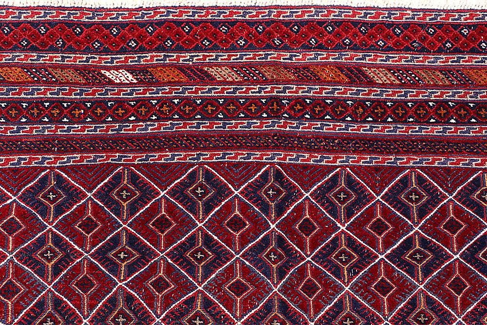 Dark Red Mashwani 5' 2 x 6' 5 - No. 64395 - ALRUG Rug Store