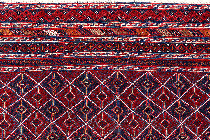 Dark Red Mashwani 5' 2 x 6' 5 - No. 64395 - ALRUG Rug Store