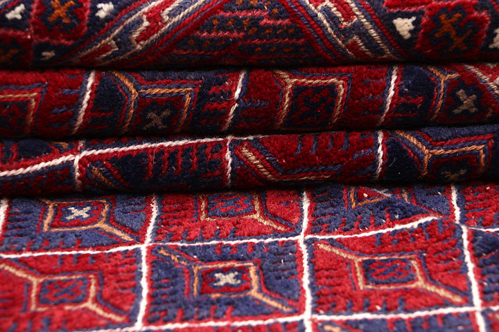 Dark Red Mashwani 5' 2 x 6' 5 - No. 64395 - ALRUG Rug Store