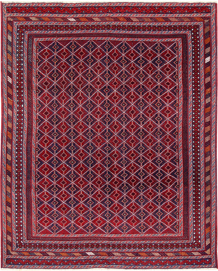 Dark Red Mashwani 5' 2 x 6' 5 - No. 64395 - ALRUG Rug Store