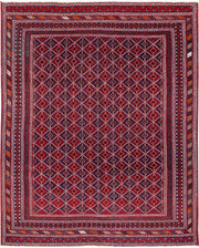 Dark Red Mashwani 5' 2 x 6' 5 - No. 64395 - ALRUG Rug Store