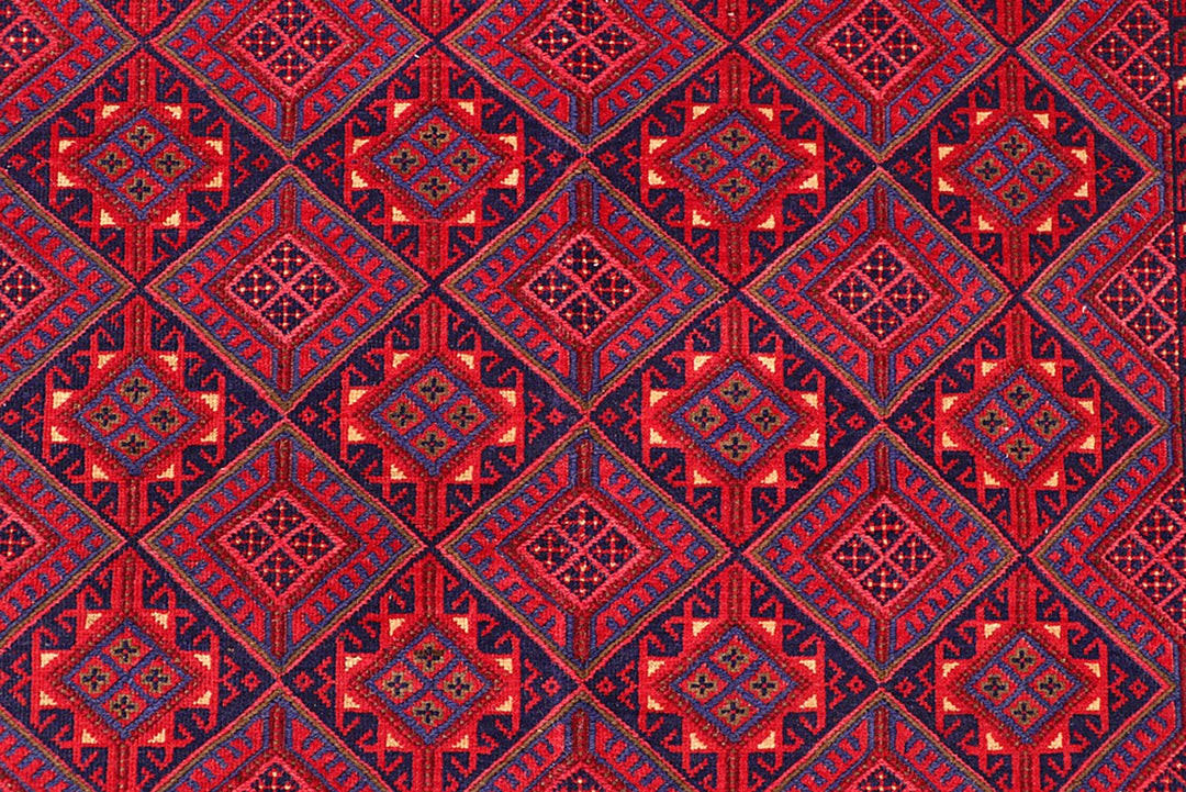 Dark Red Mashwani 4' 6 x 5' 11 - No. 64396