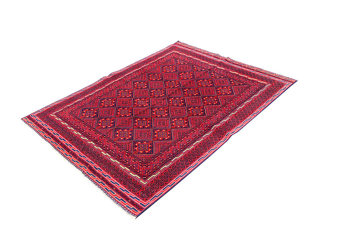 Dark Red Mashwani 4' 6 x 5' 11 - No. 64396