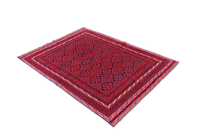 Dark Red Mashwani 4' 6 x 5' 11 - No. 64396